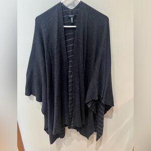 Eileen Fisher Dark Gray Striped Poncho
